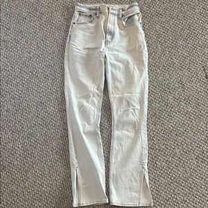 Abercrombie & Fitch Light Wash Straight Leg Jeans with Split Hem